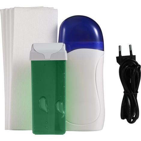 Kit de dépilation professionnel pour salon : chauffe-cire 220V, cartouches de cire à l’aloe vera, papier épilatoire, épilateur électrique, prise UE. (1/5)