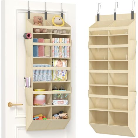 1 Organisateur Porte, 5 étagères, 10 compartiments, tissu non-tissé, poches filet, pour chambre, salle de bain