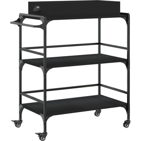 Maison Exclusive - Chariot de cuisine noir 81,5x41x92,5 cm bois d'ingénierie