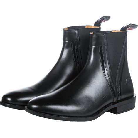 40, nero: Stivaletti equitazione in pelle con inserti verniciati ed elastico sulla caviglia (1/5)