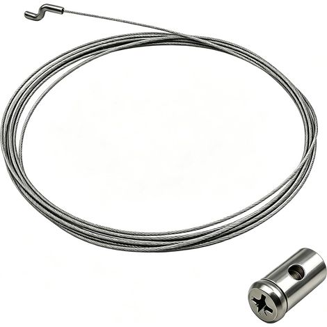 Universal Lawnmower Throttle Cable 1.5 m with Z/S Tips Length 1.5 m, resistant steel wire, Z and S tips included, easy repair, for lawnmowers, tillers and brushcutters (1/5)