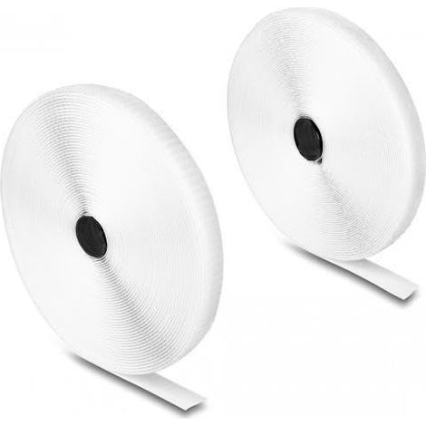 DELOCK RUBAN À CROCHET ET BOUCLE HAUTE RÉSISTANCE LA 15 M X 20 MM BLANC MARQUE 20921