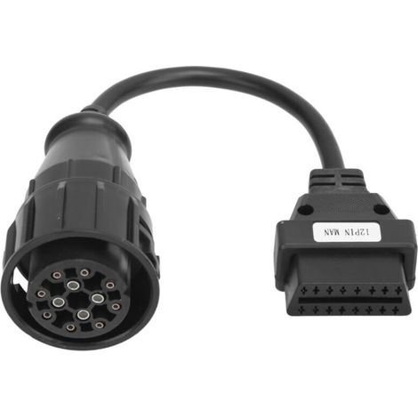 Adaptateur OBD2 12pin Man à 16pin Truck Diagnostic Extension Câble Remplacement pour Delphi (1/4)