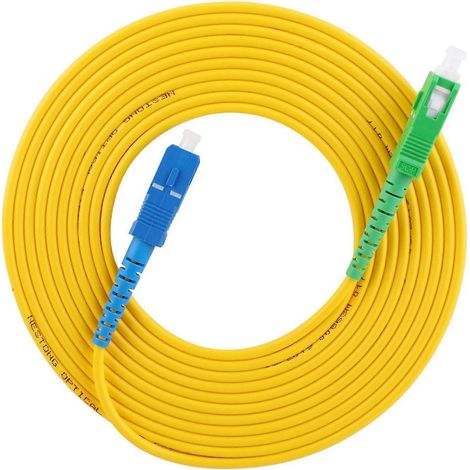 Cordon de raccordement fibre optique 20m, câble monomode SC APC vers SC UPC, jarretière FTTH robuste, liaison réseau longue portée, faible perte, connecteurs haute précision, idéal pour datacenter et (1/5)