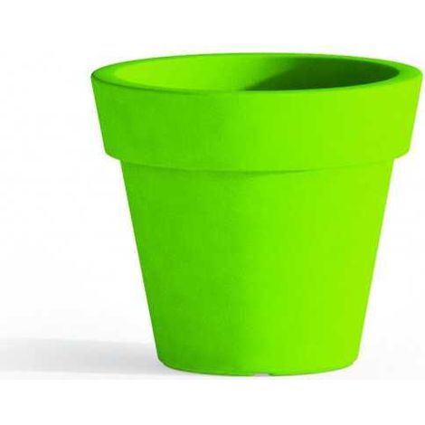 Vaso moderno di design Ø50 H44 in polimero verde resistente per interno ed esterno - Made in Italy - Monacis