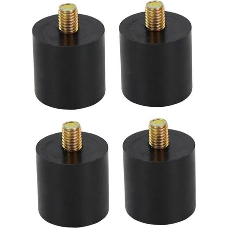4 amortisseurs cylindriques M8 en caoutchouc avec picots anti-vibrations pour garage, camping-car, électroménager, équipements, 3 cm x 3 cm (1/4)