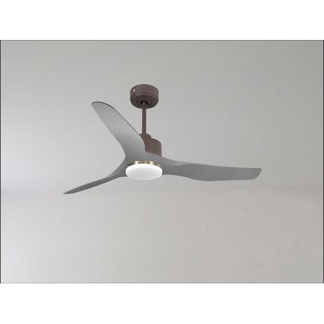 Ouray 2 de Klassfan - Ventilateur de plafond et destratificateur moteur DC Blanc avec Lumière pales bois noir 25 à 40 m² (1/5)