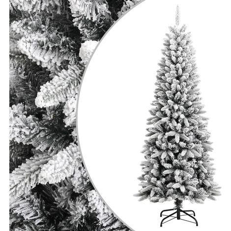 Sapin de Noël artificiel Arbre de Noël avec neige floquée 180 cm PVC et PE 52120 (1/5)