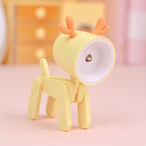 Veilleuse mini mignon cerf – LED – lampe bureau – support téléphone – déco – jaune (1/5)