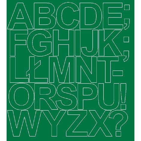 Lettere adesive autoadesive, 10 cm, lucide, verdi.