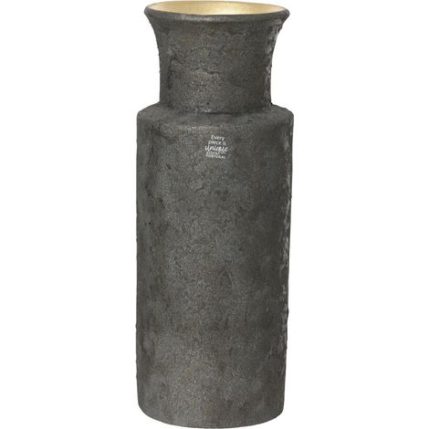 Vase Terrakotta Ø 15 x 40 cm schwarz