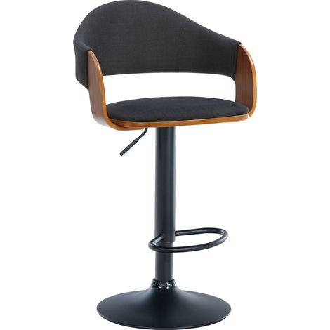 Taburete de bar Nilse en tela Nogal/negro Negro (1/5)
