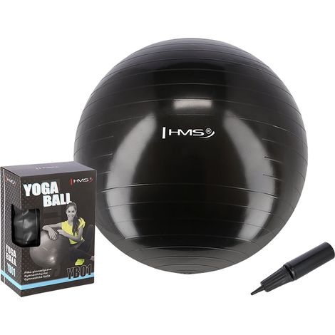 55 cm schwarzer Gymnastikball - platzsicher, rutschfest