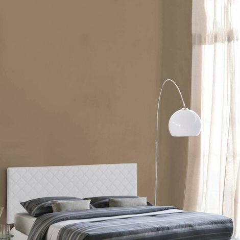 Dmora - Cabecero de cama Dbess, Cabecero en polipiel en la pared, 100% Made in Italy, adecuado para cama doble, 170x60cm, Blanco, (1/4)