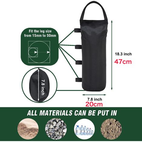 Sac de lest à une poignée 1 pièce pour tente, auvent et parasol extérieur (1/5)