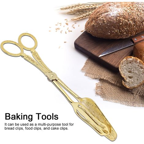 Pinces à pain, clips à légumes, pince à gâteau, pinces buffet, pinces barbecue (tête pointue dorée) (1/5)