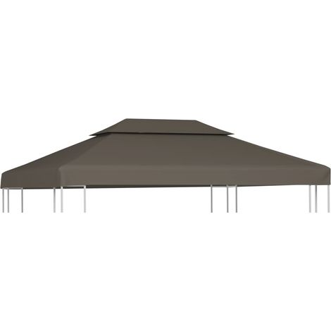Pavillon-Dachplane mit Kaminabzug 310 g/m² 4x3 m Taupe