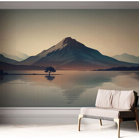 Papier peint autocollant avec imprimé décoratif pour salon et chambre à coucher Installation facile Paysage de montagne 312x219 cm (1/5)