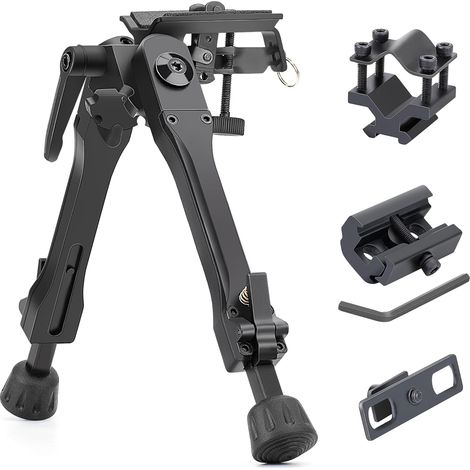 Bipied orientable et inclinable avec 3 adaptateurs pour Rail Picatinny Weaver, de 7 à 10 Pouces