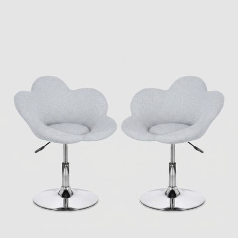 2 sillones modernos regulables Fleur Cromado YES - Gris (1/5)