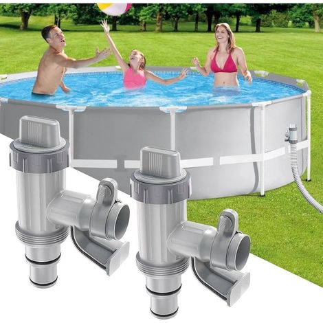 Robinet de piscine Plus pour piscine hors-sol 2 en 1 Valve à piston Pièces de rechange pour piscine hors sol et pompe de (1/4)