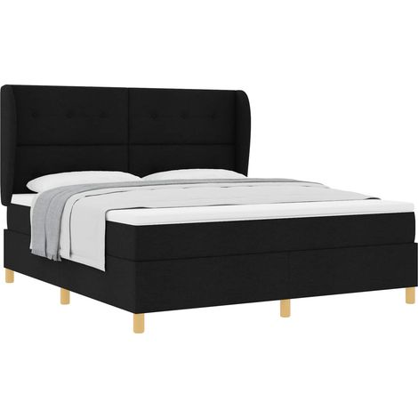 Maison Exclusive - Boxspringbett mit Kopfteil Schwarz 200 x 180 c (1/5)