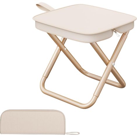 Klapphocker, leichte Camping-Aufbewahrungstasche, faltbarer Liegestuhl, tragbar, einziehbar, khaki (1/5)