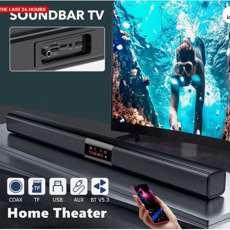 Enceinte de caisson de basses sans fil Bluetooth pour TV, home cinéma et jeux (1/5)