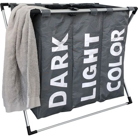 Organizador de ropa con 3 compartimentos - Gris oscuro (1/5)