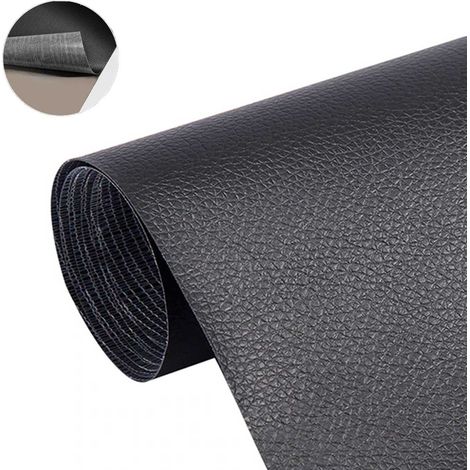 Applique en cuir noir auto-adhésive, 50137 cm, couleur noire, auto-adhésive, pour une utilisation pratique dans l'entretien et la réparation.-AquaForge (1/5)