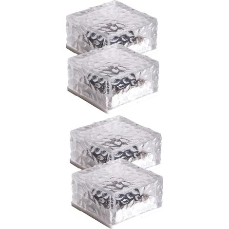 Lot de 2 ensembles de lampes solaires de pavé pour jardin, luminaires de bordure de pelouse alimentés par le sol (1/5)