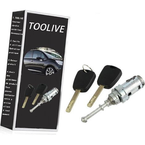 KIT Serrure + Barillet pour Porte Avant Gauche Citroen C2 C3 C3 PLURIEL + 2 clés