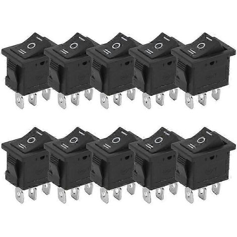 10 interrupteurs KCD1 mini bascule 3 broches 3 positions carré bateau marche/arrêt pour électroménager (1/4)