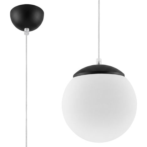 Suspensions Ugo acier/verre noir 1xE27 20cm Sollux (1/5)