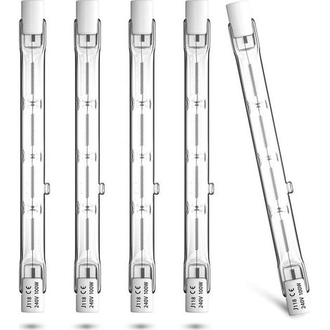 100-W-Halogen-Stiftlampe, 118 mm, R7s, dimmbar, warmweiß (2800 K), 1500 lm, Flutlicht, 220–240 V Wechselstrom, für die Heimbeleuchtung usw. (1/5)