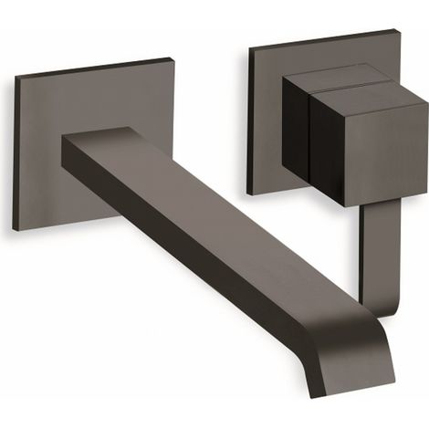 LAVABO MURAL QUADRI 2 TROUS SAILLIE 22.5 CM BLACK MAT EX QM279 - CRISTINA ONDYNA QM25913 (1/5)