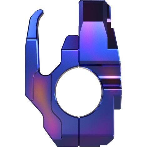 Support de guidon de moto 22 mm en alliage d'aluminium T6063, robuste et résistant, couleur bleu brûlé. (1/5)