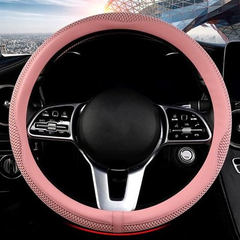 Adatto per il coprivolante per auto LKWLIKEI, universale da 15 pollici, realizzato in tessuto tecnico traspirante in microfibra di ultima generazione, antiscivolo, confortevole, caldo d'inverno e fres