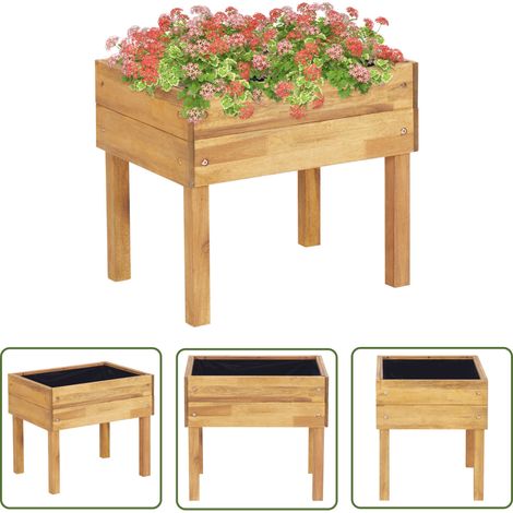 The Living Store Jardinière surélevée 50x40x45 cm Bois massif d'acacia - Jardinier - Jardinière - Pot De Fleurs - Décoration Extérieure - Bois Acacia (1/5)