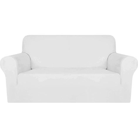 Stretch-Sofabezug aus Samt, 2-Sitzer-Sofabezug, waschbarer, rutschfester Möbelschutz-Sofabezug, Sofabezug-Weiß-2-Sitzer (1/5)