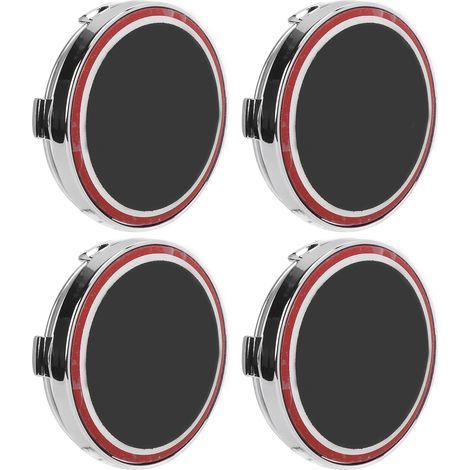 4PCS Enjoliveurs Centre de Roue en Aluminium Anti-Rayures Imperméable Remplacement pour Fiat 500 (Noir Rouge) (1/5)
