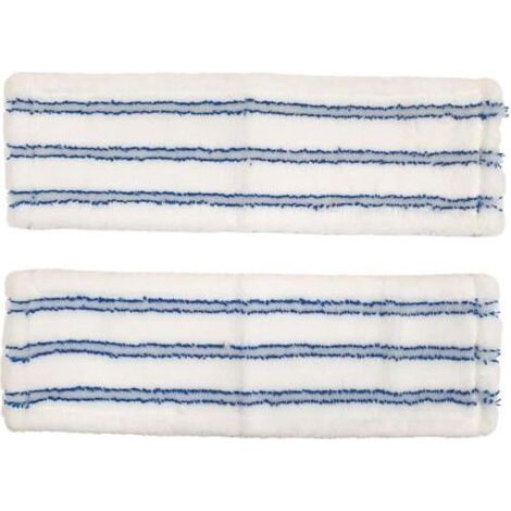 Lot de 2 housses plates en microfibre pour grattage, dimensions 44 cm x 14 cm, pour balai combiné professionnel
