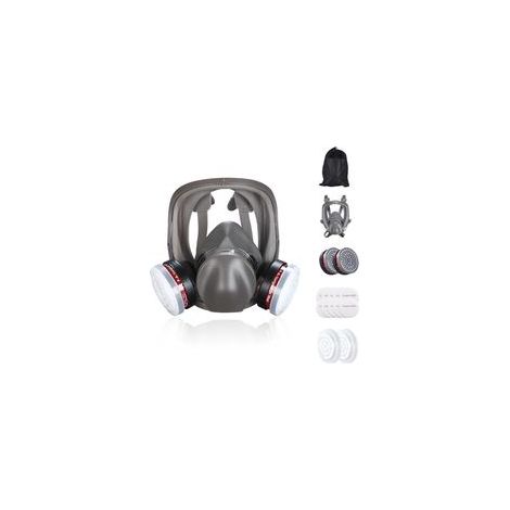 Masque respiratoire complet réutilisable KN95 Protection contre gaz et vapeurs organiques Conception ergonomique en silicone Double filtre charbon actif (1/5)