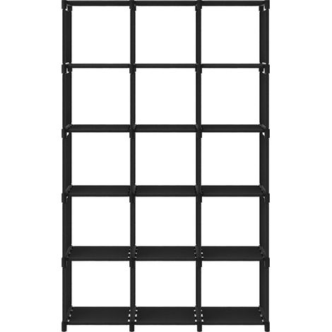 Maison Exclusive - Mobile per 15 Scatole a Cubo Nero 103x30x175,5 cm in Tessuto