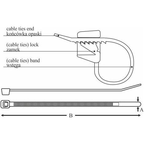 Brida para cables de 9 mm y 750 mm, color negro, resistente a los rayos UV, 750/9 OZC 90-750 UV 25.155 /50 unidades/ (1/3)