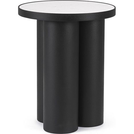 Tavolino "Rondel" struttura in acciaio verniciato e piano in marmo -Ø 40 cm (1/4)
