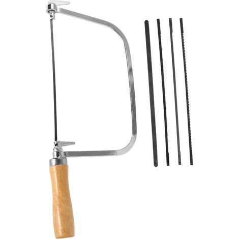 Scie à Archet Réglable en U pour Coupe Multiusage, 1 Set Fabrication Soi-même, Acier et Bois, pour Matériaux en Bois et Plaques de Plâtre (1/5)