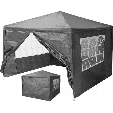 Gewerbliches gartenpavillonzelt 3x3 m 4 wande grau multigarden