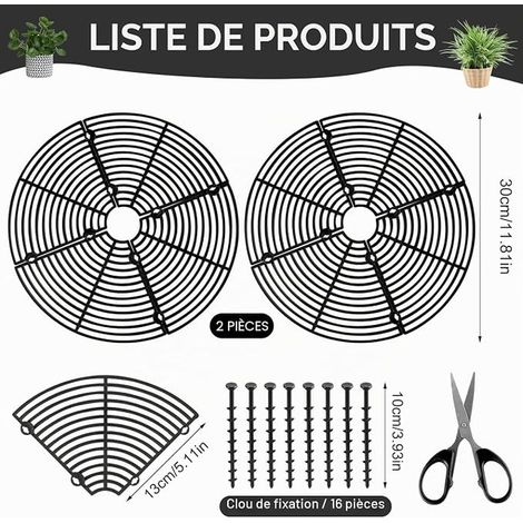 Grille Protection Plantes Chat Protection pour Pots Fleurs 30cm (1/4)