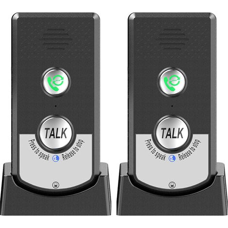 2er-Pack kabellose Gegensprechanlage für Zuhause, Zwei-Wege-Anrufer, kabellose tragbare Sprach-Gegensprechanlage für Senioren mit extrem großer Reichweite, Raum-zu-Raum-Kommunikation, Rufglocke, von D